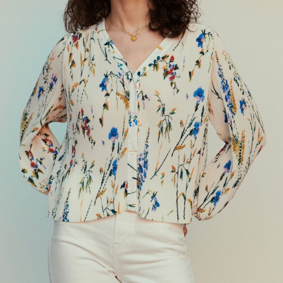 Maje pleated jewel top - Size 2FR - Picture 2 of 8